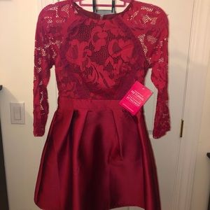 NEW red lace dress- petite